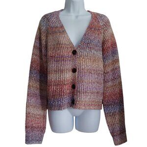 Rails Josie Space Dye Cotton Blend Cardigan Amethyst Chunky M Indie